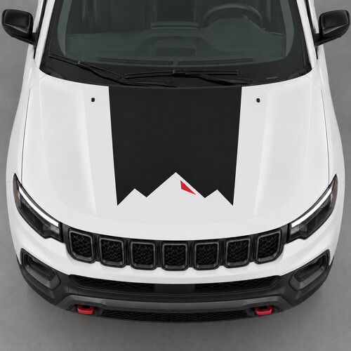 Ridge Cut Motorhauben Vinyl Aufkleber für Jeep Compass III (J4U) 2025-heute