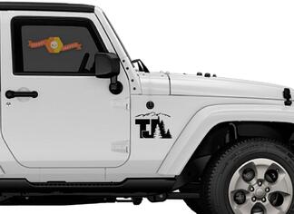 Jeep TJ Tree Mountain Aufkleber Wrangler Aufkleber Aufkleber Logo-Farbe auswählen