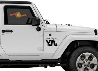2 von Jeep YJ Baum Berg Aufkleber Wrangler Aufkleber Aufkleber Logo Farbe auswählen