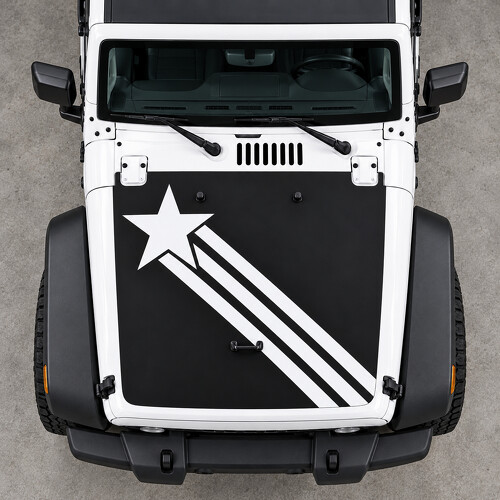 Star Trail Motorhauben-Vinylaufkleber für Jeep Wrangler 2014