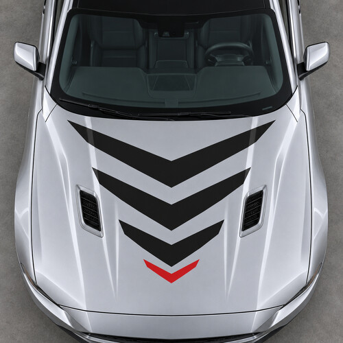 Sonic Chevron Mach 1 Motorhauben Vinylaufkleber für Ford Mustang 2021_1