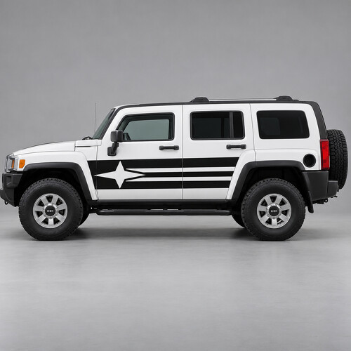 Kompass-Richtungsseiten Vinyl Aufkleber für Hummer H3 2009_1