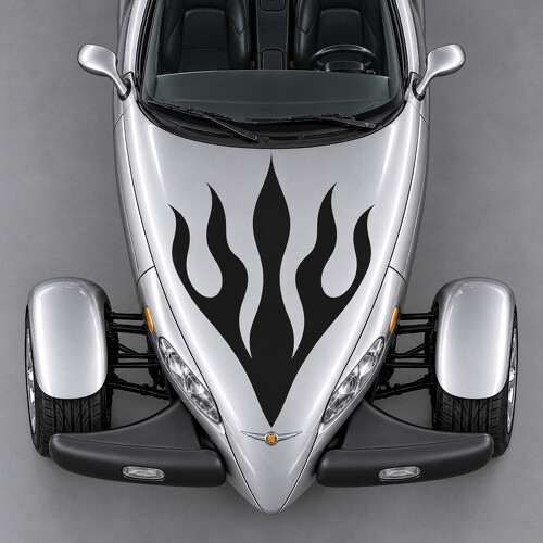 Fünf-Flammen-Lüfter-Motorhauben-Vinylaufkleber für Chrysler Prowler 2001-2002_1