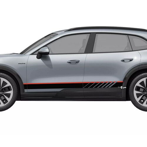 Duale Rennstreifen Einstiegsleisten Vinyl Aufkleber Sticker für Porsche Cayenne Electric