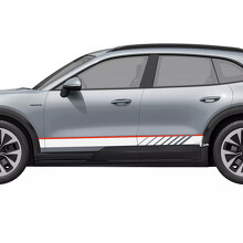 Duale Rennstreifen Einstiegsleisten Vinyl Aufkleber Sticker für Porsche Cayenne Electric_2