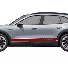 Duale Rennstreifen Einstiegsleisten Vinyl Aufkleber Sticker für Porsche Cayenne Electric_3