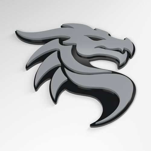 Dragon S-Curve 3D Acryl-Emblem