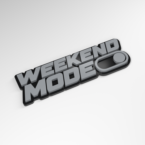 Wochenendmodus-Schalter 3D Acryl-Emblem_1