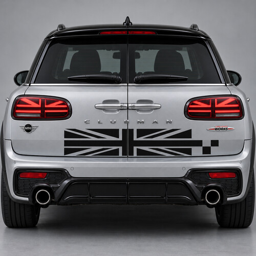 John Cooper Works Union Checker Heckklappen-Vinylaufkleber für MINI Clubman 2020_1