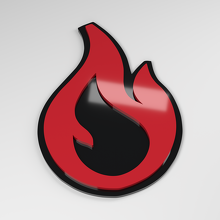 Flame 3D Acryl Autoemblem_3