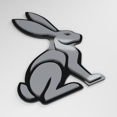 Hase 3D Acryl Autoaufkleber_1