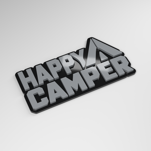 Happy Camper 3D Acryl Autoaufkleber_1