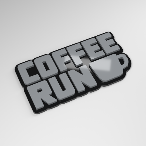Coffee Run 3D Acryl Autoaufkleber_1