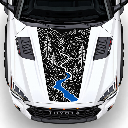 TRD Pro Forest River Motorhauben-Vinylaufkleber für Toyota Sequoia III (XK80) 2022-heute_1