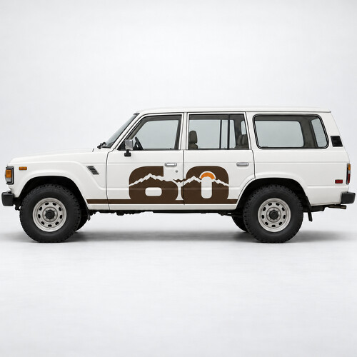 Nummernschild Seiten Vinyl-Aufkleber für Toyota Land Cruiser FJ60 1981–1987_1