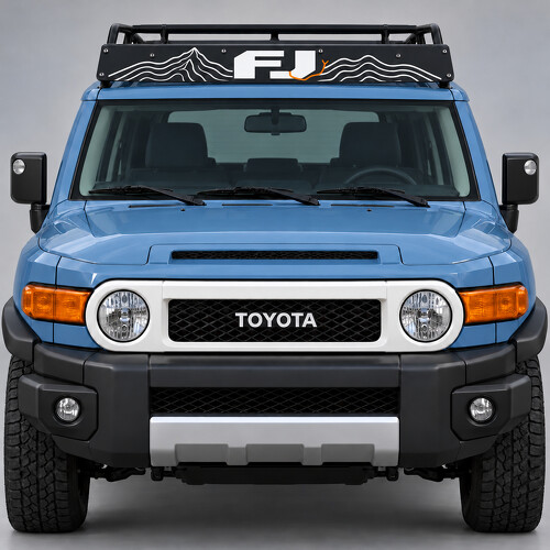 Contour Horizon Dachgepäckträger Windabweiser Vinylaufkleber Sticker für Toyota FJ Cruiser 2014_1