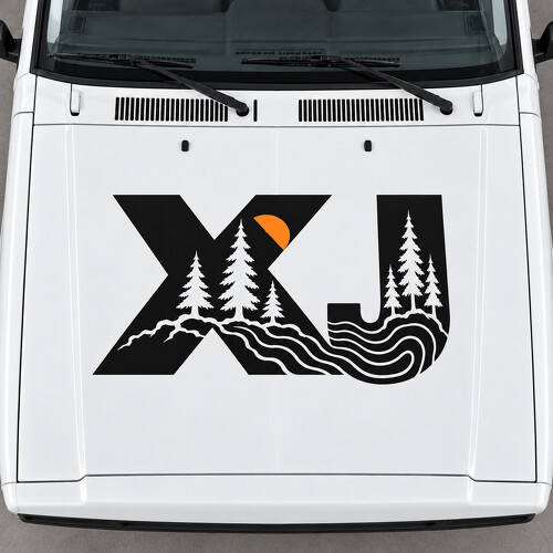XJ Sport Forest Buchstaben Motorhauben Vinyl-Aufkleber für Jeep Cherokee 1999_1