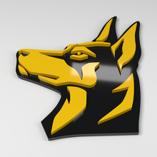 Dobermann 3D Acryl Auto Emblem_2