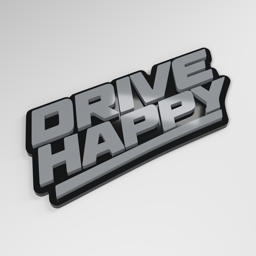 Drive Happy 3D Acryl Autoabzeichen_1
