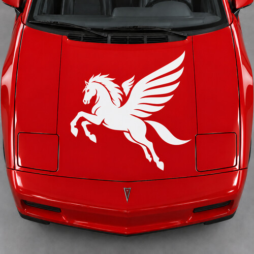 Pegasus Flügel Schwung Motorhauben Vinyl-Aufkleber für Pontiac Fiero GT Fastback 1986-1988_1