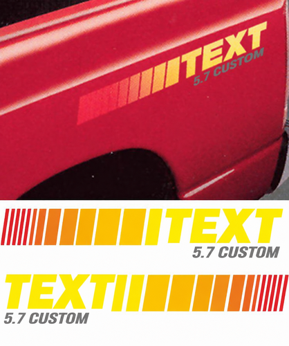Custom Text 5.7 Strobe Stripe Kit Seitenaufkleber aus Vinyl für Dodge Ram 1500