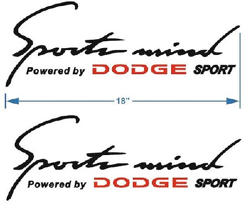2 Sports Mind Powered by DODGE Aufkleber Aufkleber 18 Zoll