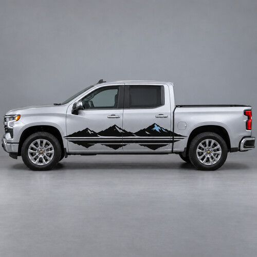 Summit Reflection Mountain Stripes Seiten-Vinylaufkleber für Chevrolet Silverado 1500 LT Crew Cab T1XX 2022–2026_1