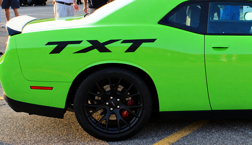 Custom Text Italic Lettering Hinterer Kotflügel Vinylaufkleber für Dodge Challenger SRT, Hellcat