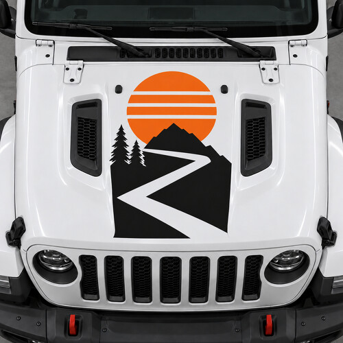 Switchback Sundisc Motorhauben-Vinylaufkleber für Jeep Wrangler Unlimited Rubicon JL 2018–2026_1