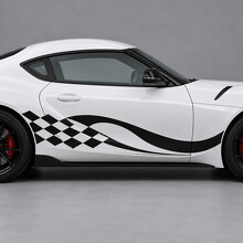 Checker Rückstoßstreifen Seiten-Vinyl-Aufkleber für Toyota GR Supra 3.0 Premium A90 2020–2026_2