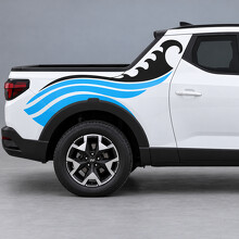 Coastal Breaker Wave Streifen Vinyl-Aufkleber für Seitenwand und Säule für Hyundai Santa Cruz SEL NXT 2022–2024_2