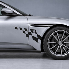 Gefiederter Check Front Kotflügel und Tür Vinyl-Aufkleber für Aston Martin DB11 V8 Coupe 1. Generation 2018–2023_2