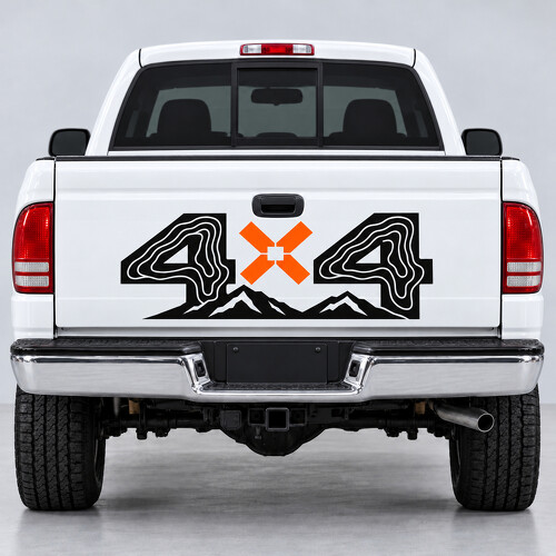 Contour Vier-Rad-Hecktür Vinyl Aufkleber für Dodge Dakota Sport 4x4 Club Cab AN 1997–2004