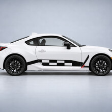 Schachbrett-Kurvenstreifen Seiten Tür Vinyl Aufkleber Sticker für Toyota GR86 Premium ZN8 2022–2027_2