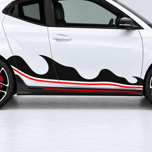 Dreifach-Wellen-Kammstreifen Seitentür Vinyl-Aufkleber für Hyundai Veloster N JS 2019–2022_2