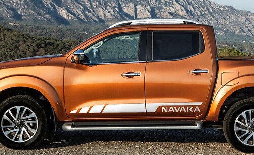 Akzentstreifen & Navara Schriftzug Seitenaufkleber-Set für Nissan NP300 Navara 2015+