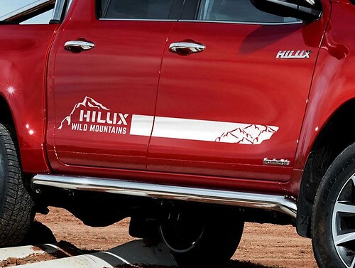 Branded Stripes Mountain Style Seiten-Vinylaufkleber für Toyota Hilux 2016