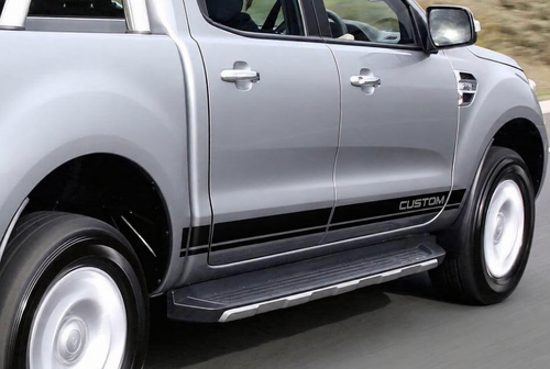 Benutzerdefinierter Text Unterer Karosseriestreifen Schweller Vinylaufkleber für Ford Ranger 2011-2015