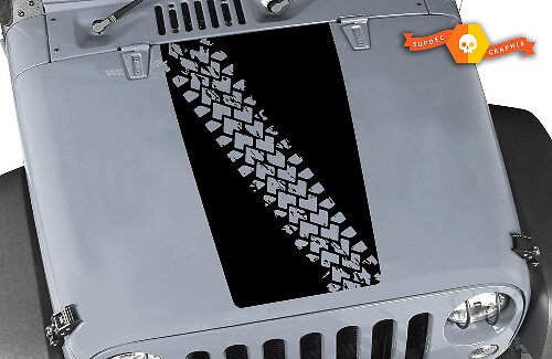 Reifenprofil Schwarz Abdeckung Motorhauben Vinyl Aufkleber für Jeep Wrangler