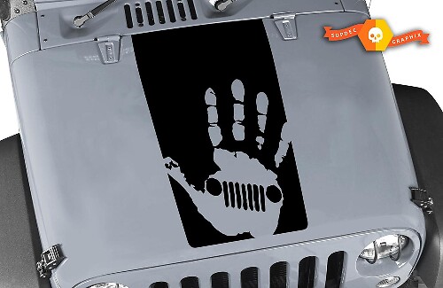 Handprint Kühlergrill Blackout Haubenaufkleber für Jeep Wrangler