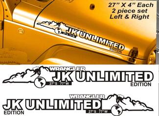 Paar Jeep Wrangler JK UNLIMITED EDITION Vinyl-Motorhaubenaufkleber JK JKU 2007–2016