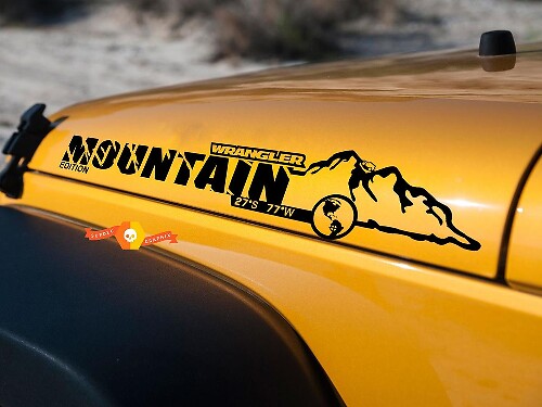 Mountain Edition Motorhauben Vinyl Aufkleber Set für Jeep Wrangler JK JKU