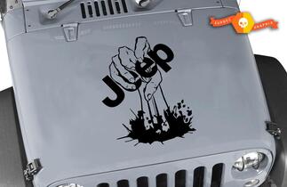 Jeep Aufkleber Jeep Wrangler Zombie Hand Vinyl Motorhaube Aufkleber 15 