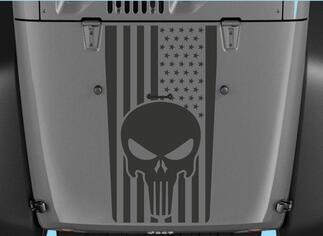 Jeep Aufkleber Jeep Wrangler Blackout Punisher Flagge Vinyl-Motorhauben-Aufkleber