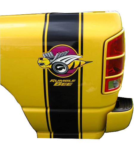 NUR FAHRERSEITE Rumble Bee Truck Aufkleber Aufkleber Dodge RAM + kostenlose Bonusbienen
