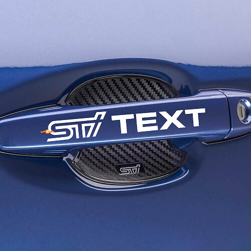 STI-Stil Türgriff individuelles Text-Vinylaufkleber-Set für Subaru