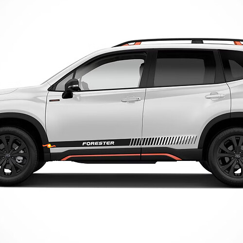 2 x Suba FORESTER Seitenschweller Streifen Vinyl Körper Aufkleber Aufkleber Grafiken Emblem Logo