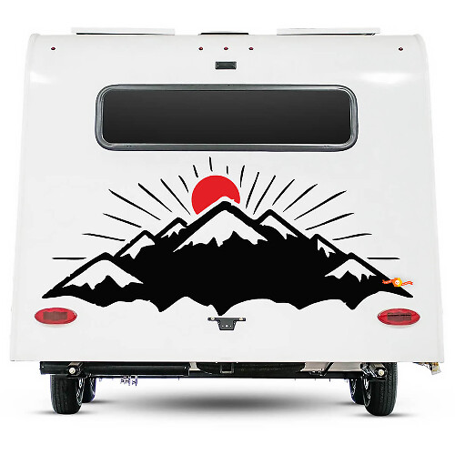Wohnmobil Aufkleber Berge und Sonne Wohnwagen Wohnmobil Auto Vinyl Aufkleber Sticker

