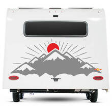 Wohnmobil Aufkleber Berge und Sonne Wohnwagen Wohnmobil Auto Vinyl Aufkleber Sticker
 2