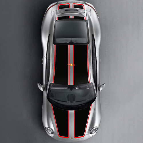 Dual Racing Hood Dach Stripes für Porsche 911 -Modelle
